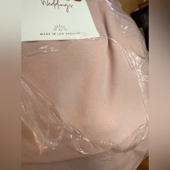 New Show Me Your MuMu Shannon One Shoulder Dusty Blush Crisp Small Women’s - Picture 6 of 8